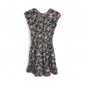 Lands' End Kids Floral Midi Dress - Pink and Green Cap Sleeve Size 10